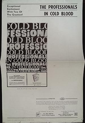 Bild des Verkufers fr The Professionals / In Cold Blood Pressbook 1970 Burt Lancaster, Lee Marvin zum Verkauf von AcornBooksNH