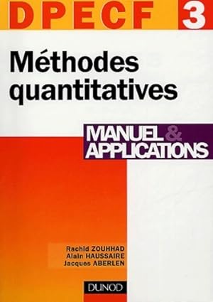 M?thodes quantitatives : manuel et applications DPECF - Rachid Zouhhad