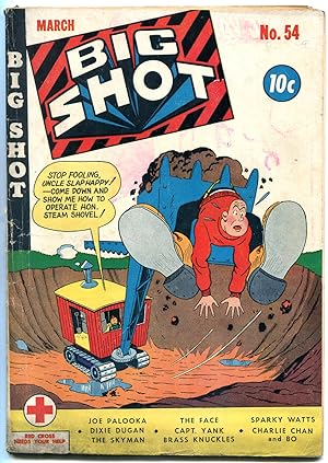 BIG SHOT #54 1945-FACE-SKYMAN-PALOOKA-CHARLIE CHAN-WW2 G/VG