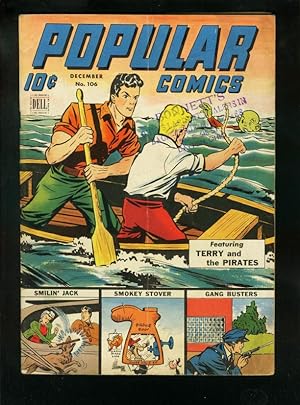 POPULAR COMICS #106 1945-SMILIN JACK-MILTON CANIFF-TERRY & PIRATES-very good VG
