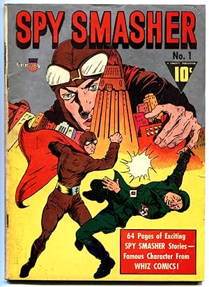 SPY SMASHER #1-1941-FAWCETT WWII-SILVER METALLIC COVER VG