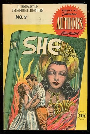 SHE-FAMOUS AUTHORS ILLUSTRATED COMIC #3 H RIDER HAGGARD FN+