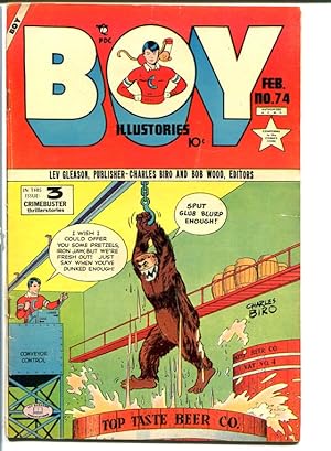 BOY COMICS #74-beer torture cover-Golden Age-Iron Jaw VG