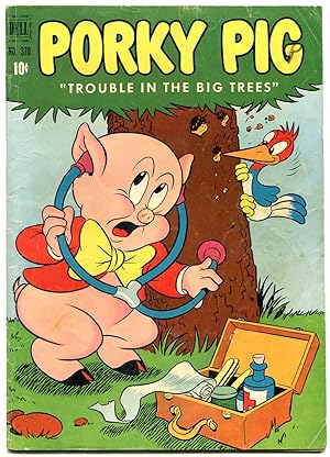 Porky Pig Trouble in Big Trees- Four Color Comics #370 1952 VG