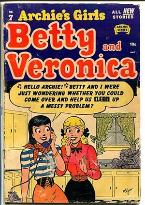 BETTY AND VERONICA #7-DIRTY DISHES GAG-GOLDEN AGE G