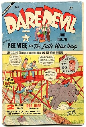 DAREDEVIL #70 1950- GLEASON-ELEPHANT--INTRO: AIR DEVILS FR