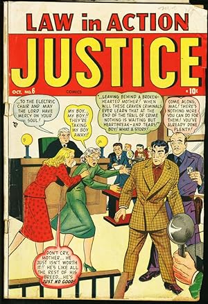 JUSTICE COMICS #6 TIMELY PRE-CODE CRIME 1948 VG