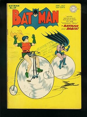 BATMAN #29-1945-DC COMICS-ROBIN-NICE COPY-BICYCLE COVER FN/VF