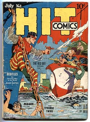 HIT COMICS #1 1940-1st 1st appearance of Hercules 1st Red Bee- Rare G/VG