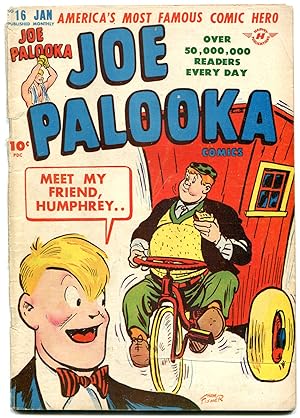 JOE PALOOKA #16 1948-HARVEY -HUMPHREY COVER-BLACK CAT VG