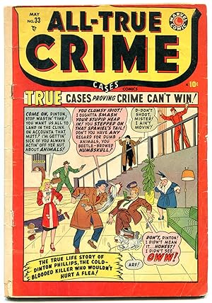 ALL-TRUE CRIME #33 1949 MARVEL VIOLENT PISTOL WHIPPING VG-