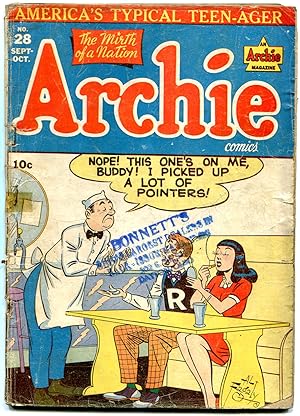 ARCHIE COMICS #28 1947-FAGALY COVER-BETTY & VERONICA-fair/good FR/G