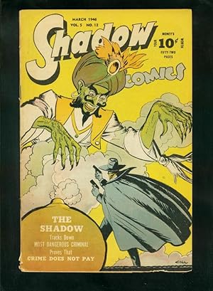SHADOW COMICS v.5 #12 1946-SHADOW meets BLACK SWAMI-DOC SAVAGE-fine FN