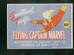 FLYING CAPTAIN MARVEL-1944-UNCIRCULATED RARE PAPER TOY VF/NM