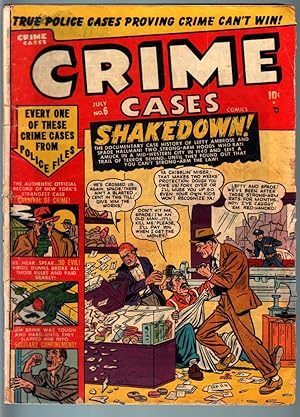 CRIME CASES #6-PRE CODE VIOLENT CRIME & MURDER-SHAKEDOWN-GIRL FIGHT-F/G FR/G