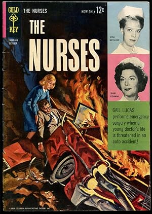 THE NURSES #3 1963-GOLD KEY COMICS-CAR CRASH COVER-TV SERIES-VG