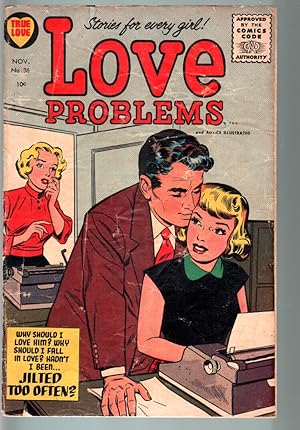 LOVE PROBLEMS #36-1955-SPICY POSES-NICE ART-G/VG-HEADLIGHT PANELS-HARVEY G/VG