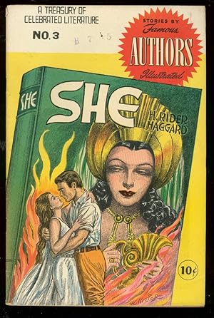 SHE-FAMOUS AUTHORS ILLUSTRATED COMIC #3 H RIDER HAGGARD FN