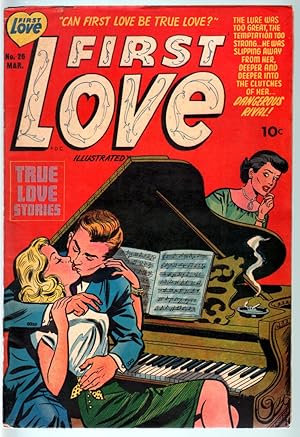 FIRST LOVE #26-1953-ROMANCE COVER ART-BOB POWELL STORY-VG minus-SPICY ART FN-