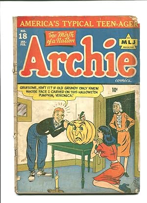 ARCHIE 18-1945-HALLOWEEN COVER-CARVING PUMPKIN G/VG