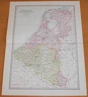 Map of Belgium and The Netherlands (Holland) with the Grand Duchy of Luxembourg - Sheet 29 disbou...