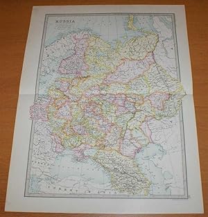 Seller image for Map of 'Russia in Europe' - Sheet 40 disbound from the 1890 'The Library Reference Atlas of the World' including Finland, Lapland and Poland and modern day Ukraine, Belarus, Latvia, Lithuania, Estonia,Georgia and Azebaijan for sale by Bailgate Books Ltd