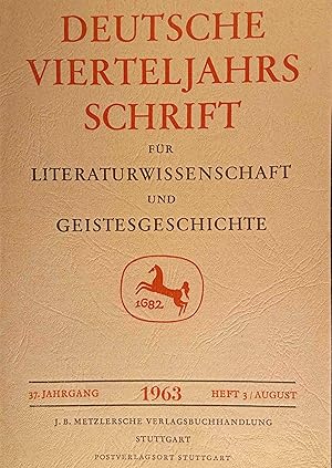 Bild des Verkufers fr Deutsche Viertelsjahrsschrift fr Literaturwissenschaft und Geistesgeschichte. zum Verkauf von Logo Books Buch-Antiquariat