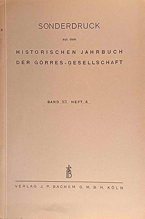 Bild des Verkufers fr Kleine Beitrge. "Zur Geschichte des St. Georgs-Kultes in den Lndern der Krone von Aragon". Sonderdruck aus Historischen Jahrbuch der Grresgesellschaft. zum Verkauf von Logo Books Buch-Antiquariat