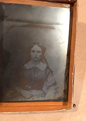Stanley Dry Plate 5 x 7 Newton Massachusetts Photography box with glass negative plate of woman c...