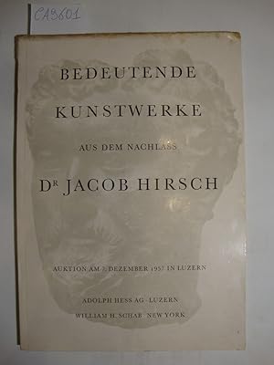 Bedeutende Kunstwerke aus dem nachlass Dr. Jacob Hirsch - Auktion - 7 Dezember 1957 - Hotel Schwe...