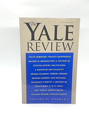 Bild des Verkufers fr The Yale Review, Volume 81, Number 1, January 1993 zum Verkauf von Dan Pope Books