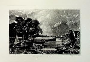 Plate - "River Stour, Suffolk" from English Landscape Scenery. A Series of Forty Mezzotinto Engra...