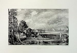 Plate - "Opening of Waterloo Bridge" from English Landscape Scenery. A Series of Forty Mezzotinto...