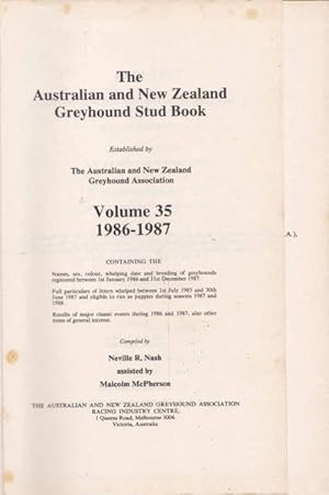 Immagine del venditore per The Australian and New Zealand Greyhound Stud Book Volume 35 1986-1987 venduto da Goulds Book Arcade, Sydney