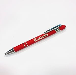 Red pen Ruslania with blue ink