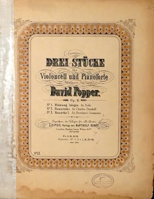 Bild des Verkufers fr Drei Stcke fr Violoncell und Pianoforte. Op. 11. No. 3 Mazurka I zum Verkauf von Paul van Kuik Antiquarian Music