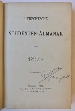Utrechtsche Studenten Almanak voor 1893, Utrecht J. van Druten 1893, 405 pp.