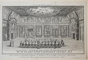 [Antique print; etching] Saal van de staaten generaal (Zaal Staten-Generaal), published 1734.