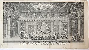 [Antique print; etching and engraving] AFBEELDING van de TREVES-KAMER (trêveszaal). Published 1738.