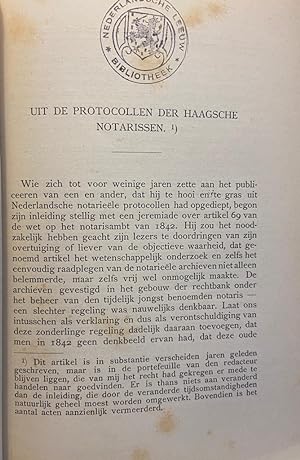 Uit de protocollen der Haagsche notarissen, [s.n.], [ca. 1902-1904], 124 pp. Rare book on Notaria...