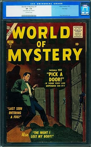 Immagine del venditore per WORLD OF MYSTERY #7 cgc 7.5-Old Label-1957-SEVERIN COVER-Atlas 0015981017 venduto da DTA Collectibles