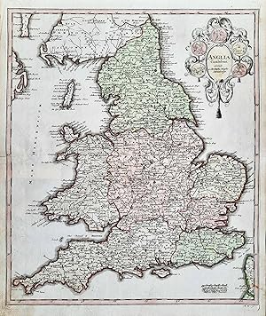 "Anglia." - England Wales Great Britain map Karte