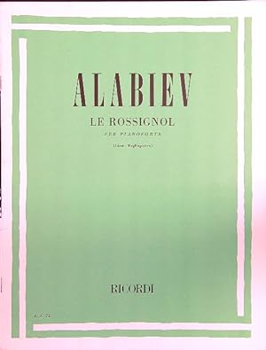 Bild des Verkufers fr Alabiev - Le Rossignol per Pianoforte zum Verkauf von Librodifaccia