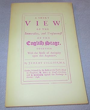 Seller image for A Short View of the Immorality and Profaneness of the English Stage 1698 (Scolar Press Facsimile) for sale by Bramble Books