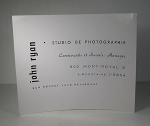 John Ryan. Studio de photographie, commerciale et sociale : mariages