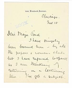 AUTOGRAPH LETTER SIGNED by the English Author, Travel Writer and Illustrator ETHEL BRILLIANA TWEE...