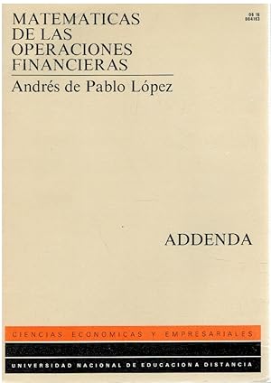 Imagen del vendedor de Matemticas de las operaciones financieras. Addenda (2 edicin) a la venta por Librera Dilogo