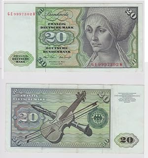 T147790 Banknote 20 DM Deutsche Mark Ro. 271b Schein 2.Jan. 1970 KN GE 9997302 W