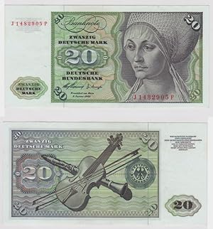 T146931 Banknote 20 DM Deutsche Mark Ro. 264c Schein 2.Jan. 1960 KN J 1482905 P