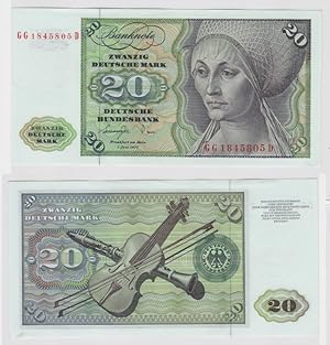 T147206 Banknote 20 DM Deutsche Mark Ro. 276a Schein 1.Juni 1977 KN GG 1845805 D